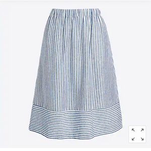 J.Crew Factory Striped Cotton-Linen MIDI Skirt (s)